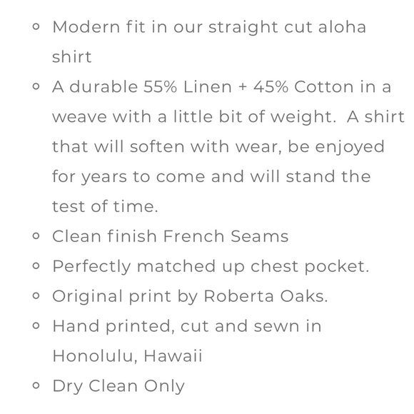 Roberta Oaks abstract monstera grey linen men’s button up aloha shirt. Size XL - Picture 10 of 13